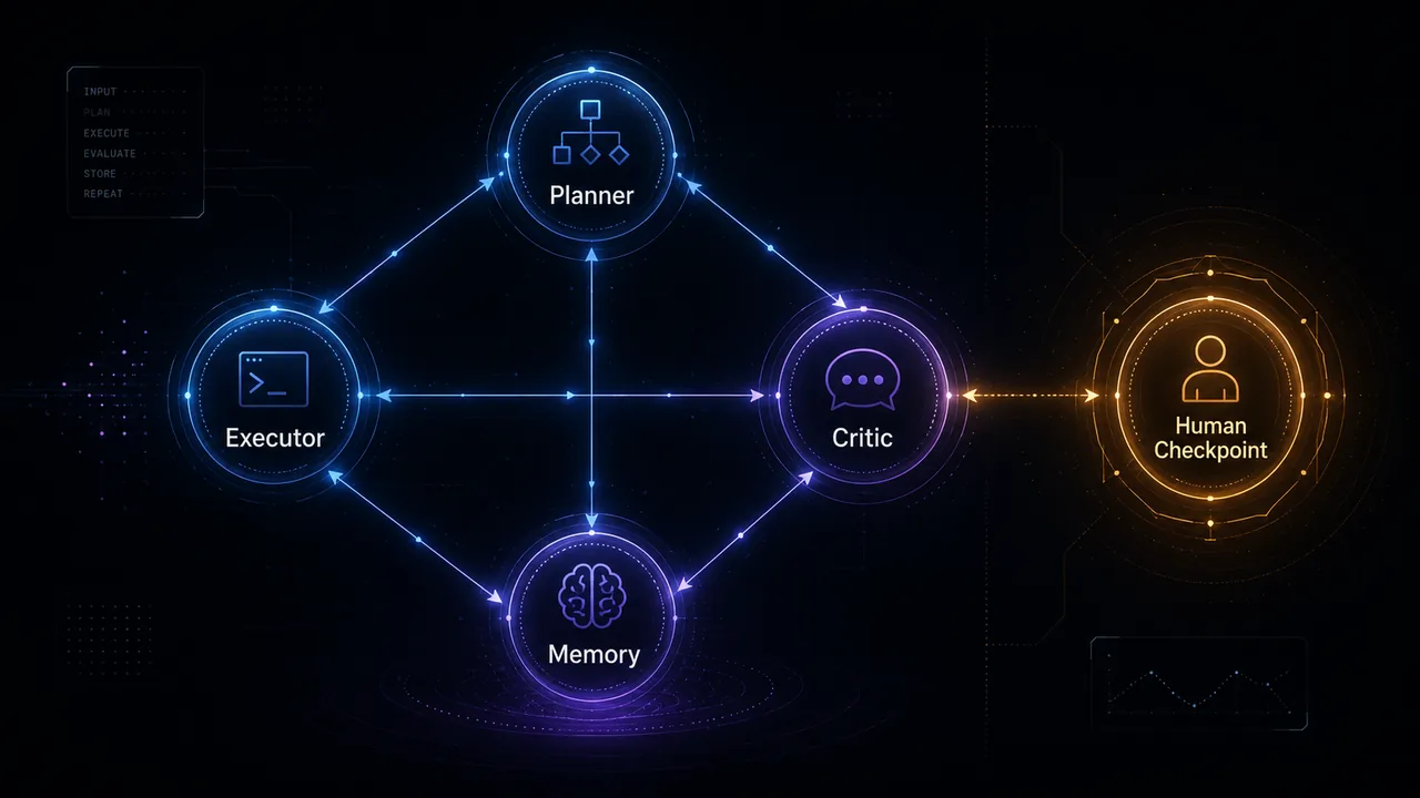 AI agent architecture with human checkpoints