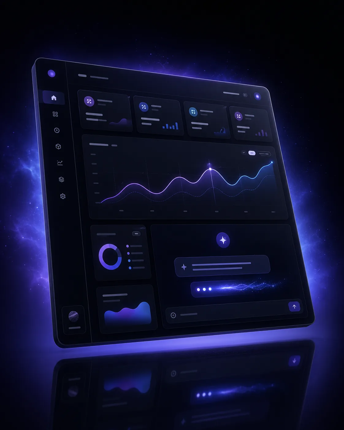 AwanioAI product preview, AI analytics dashboard